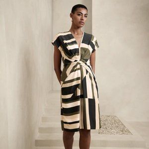 NWT Banana Republic Factory Twist-Front Knee-Length Dress P0